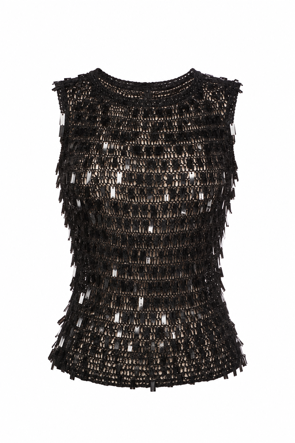 Handmade knitted top with sequins