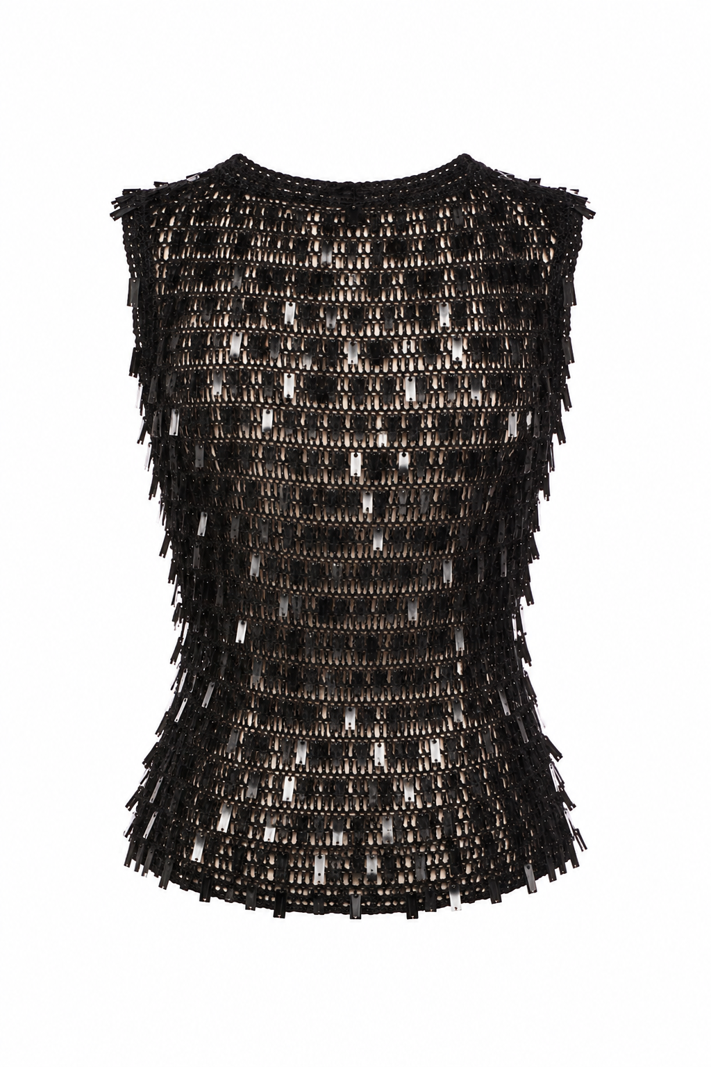 Handmade knitted top with sequins