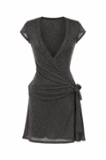 Shimmery wrapper dropwaist dress