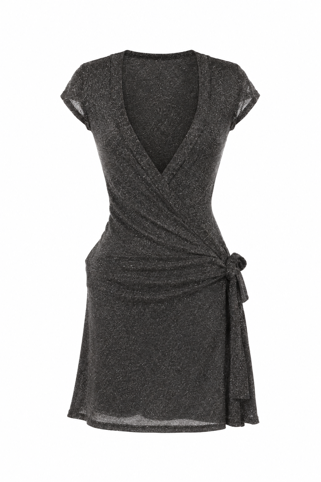 Shimmery wrapper dropwaist dress