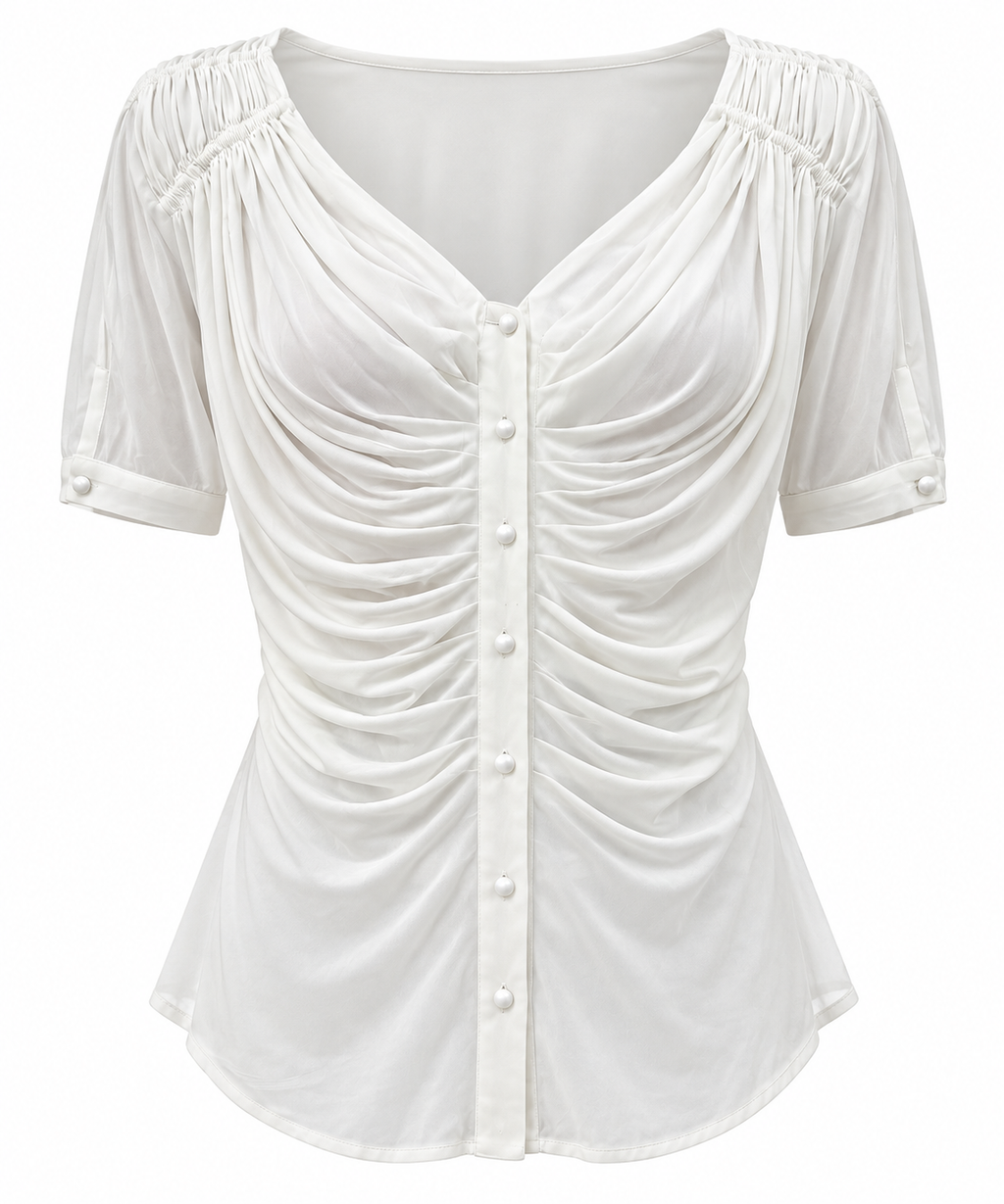 Gianni Versace cream white buttoned up shirt