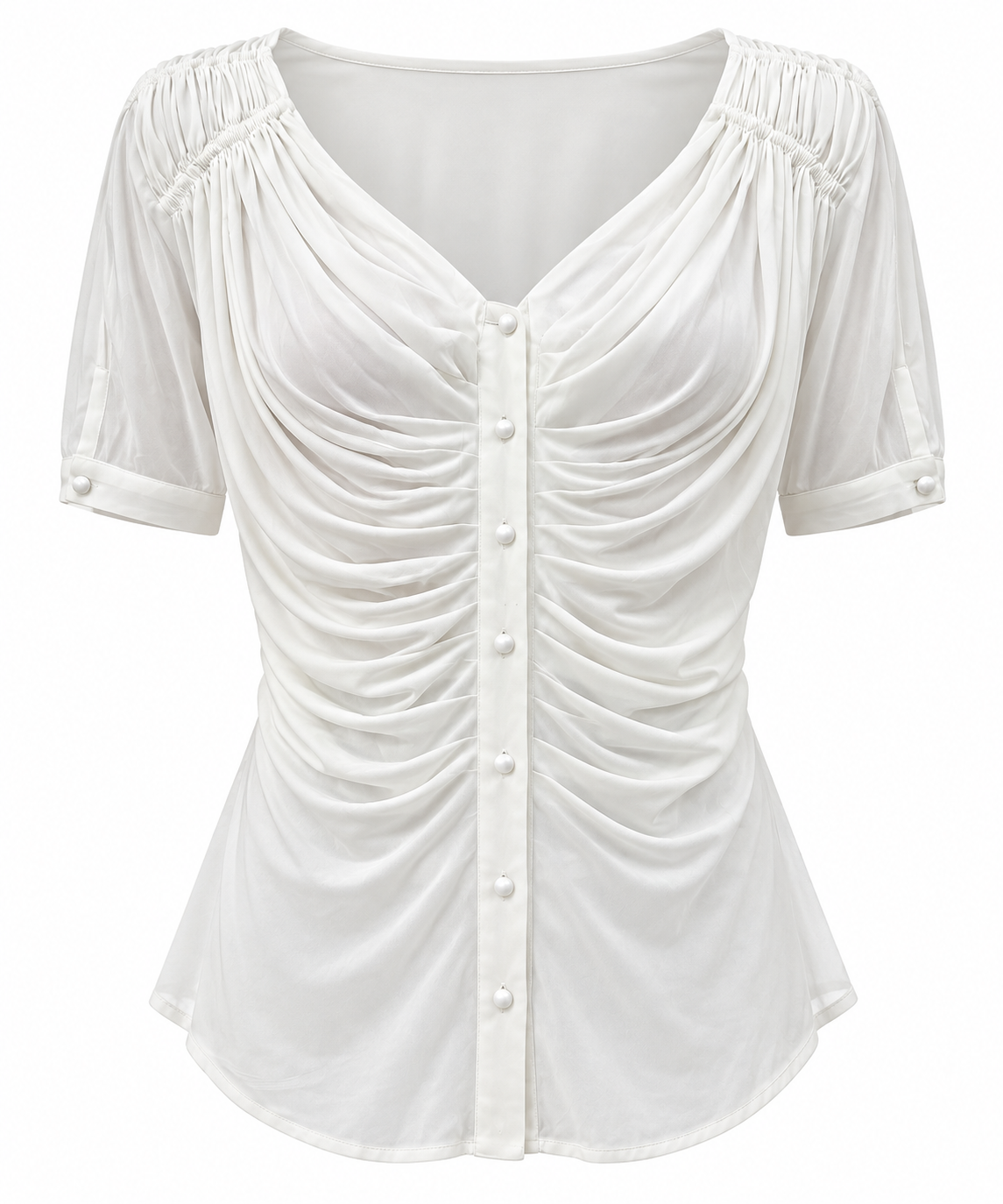 Gianni Versace cream white buttoned up shirt