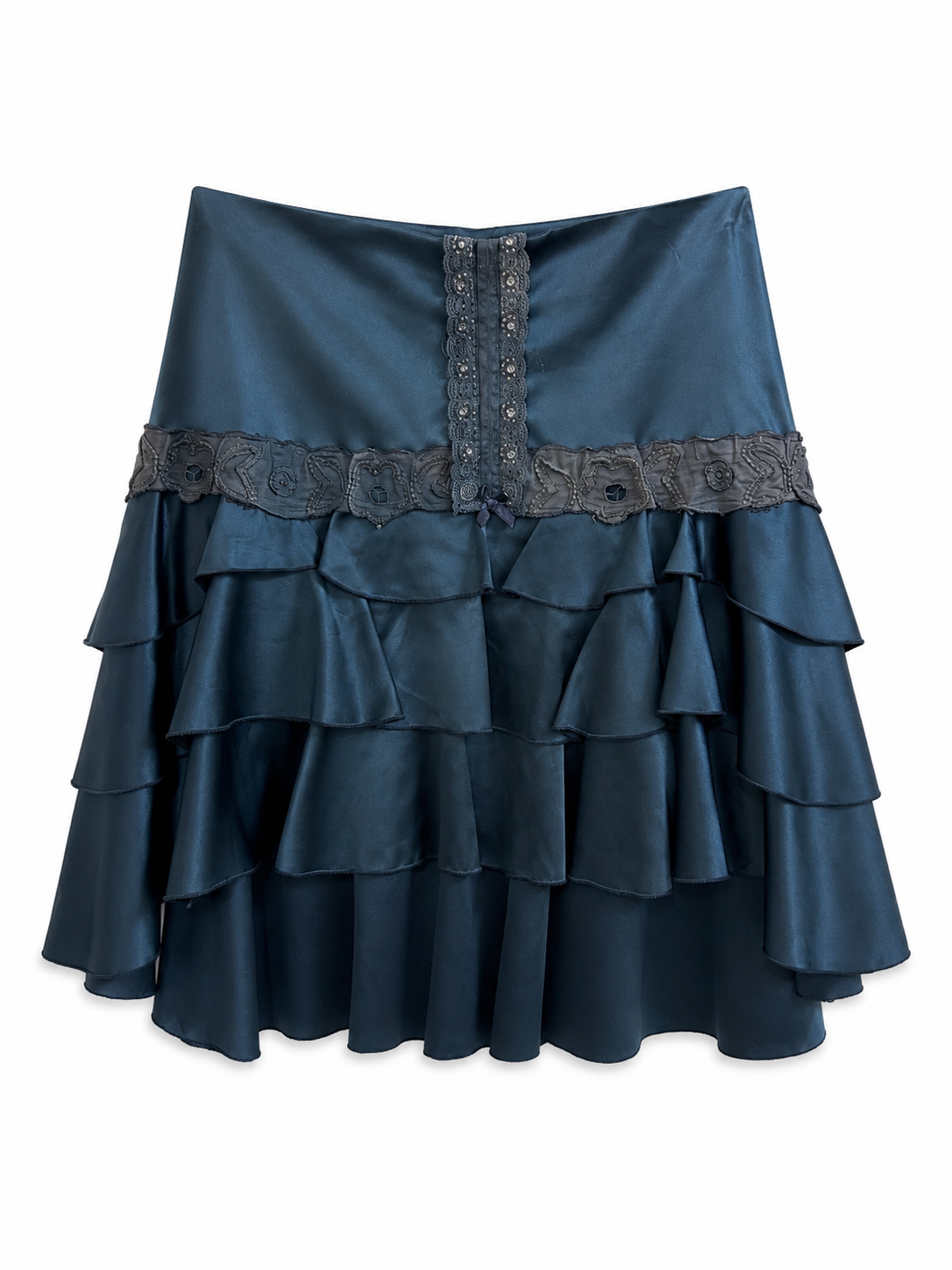 Deadstock satin ruffle skirt