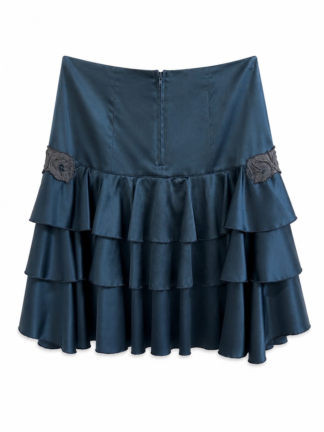 Deadstock satin ruffle skirt