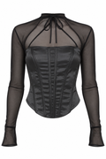 Deadstock corset with mesh sleeves