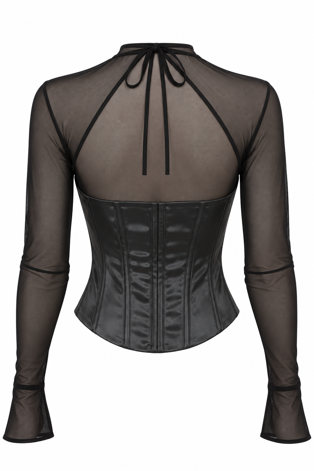 Deadstock corset with mesh sleeves