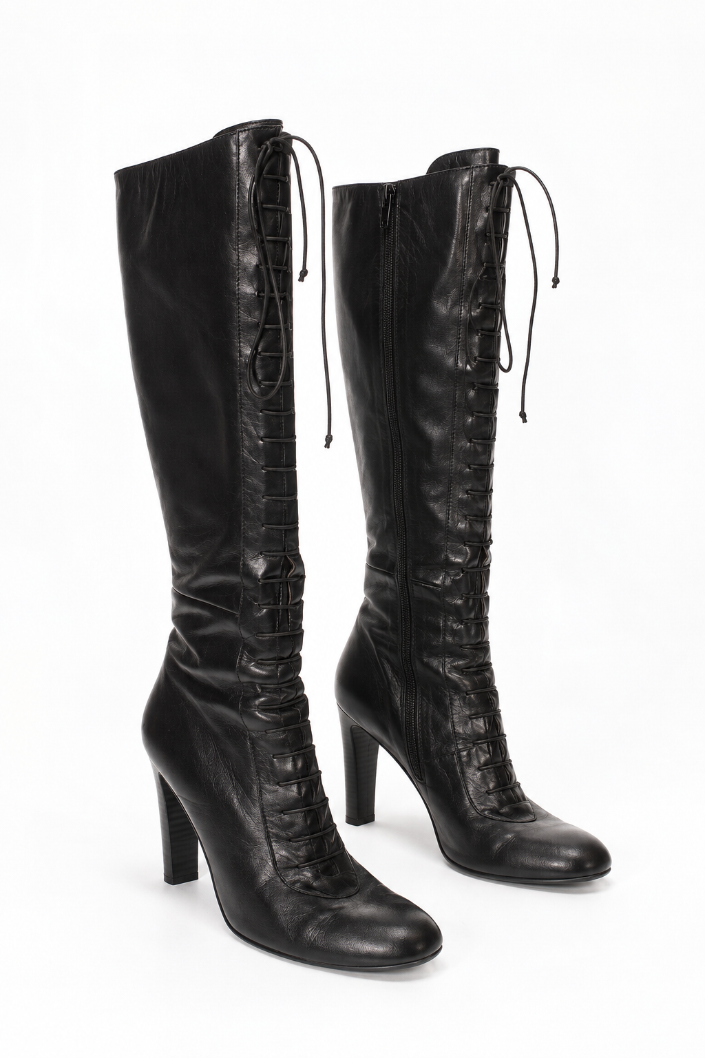Unworn real leather lace up boot