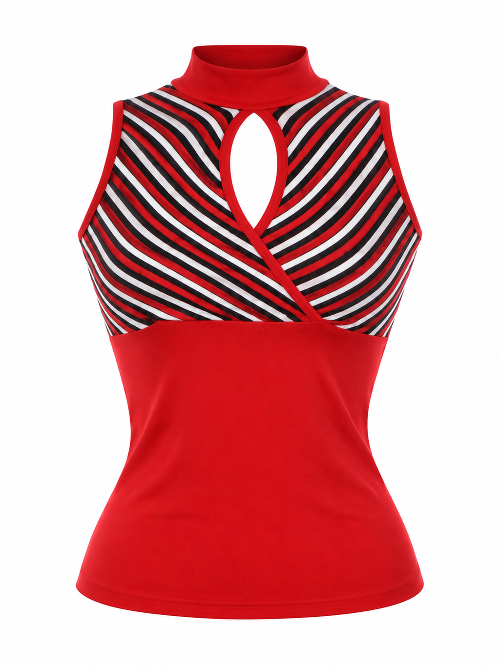 Sleeveless  top with stripes
