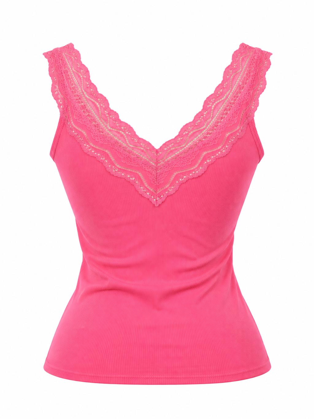 Fuchsia cami top with lace