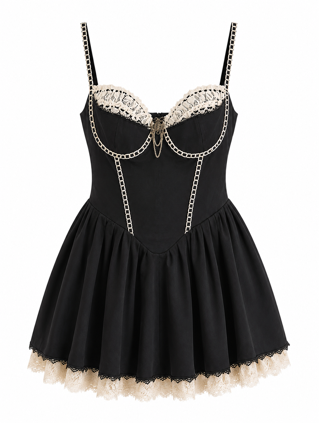Deadstock lace made corset dress