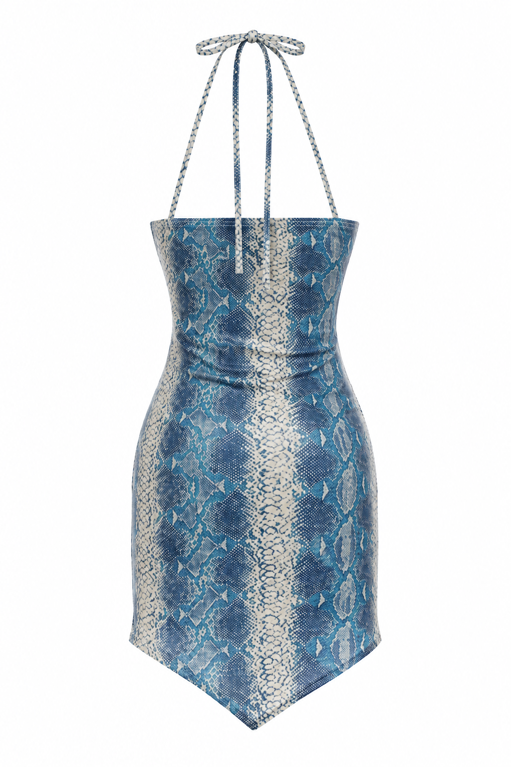 Halter neck snake print dress