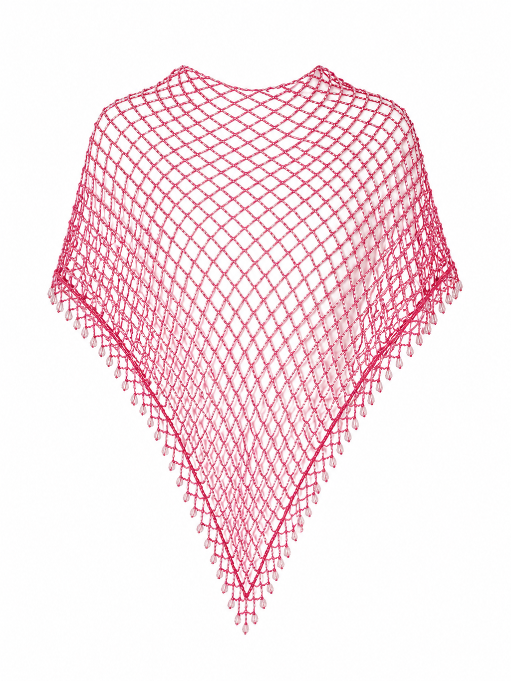 Hand beaded crochet shawl