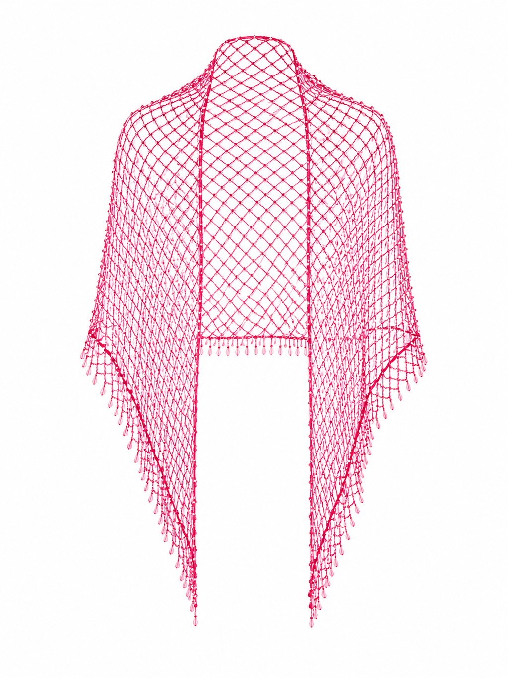 Hand beaded crochet shawl