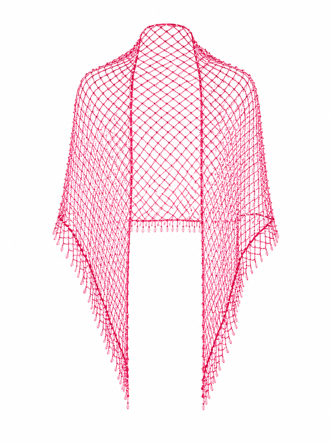 Hand beaded crochet shawl