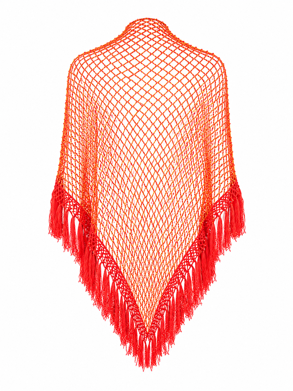 Hand beaded crochet shawl