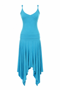 Teal dropwaist asymmetrical dress
