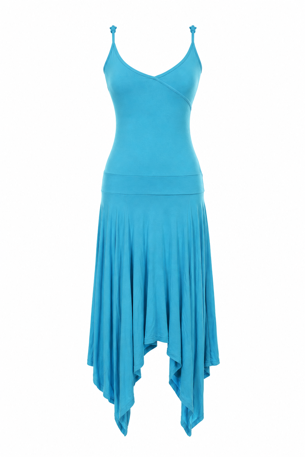 Teal dropwaist asymmetrical dress