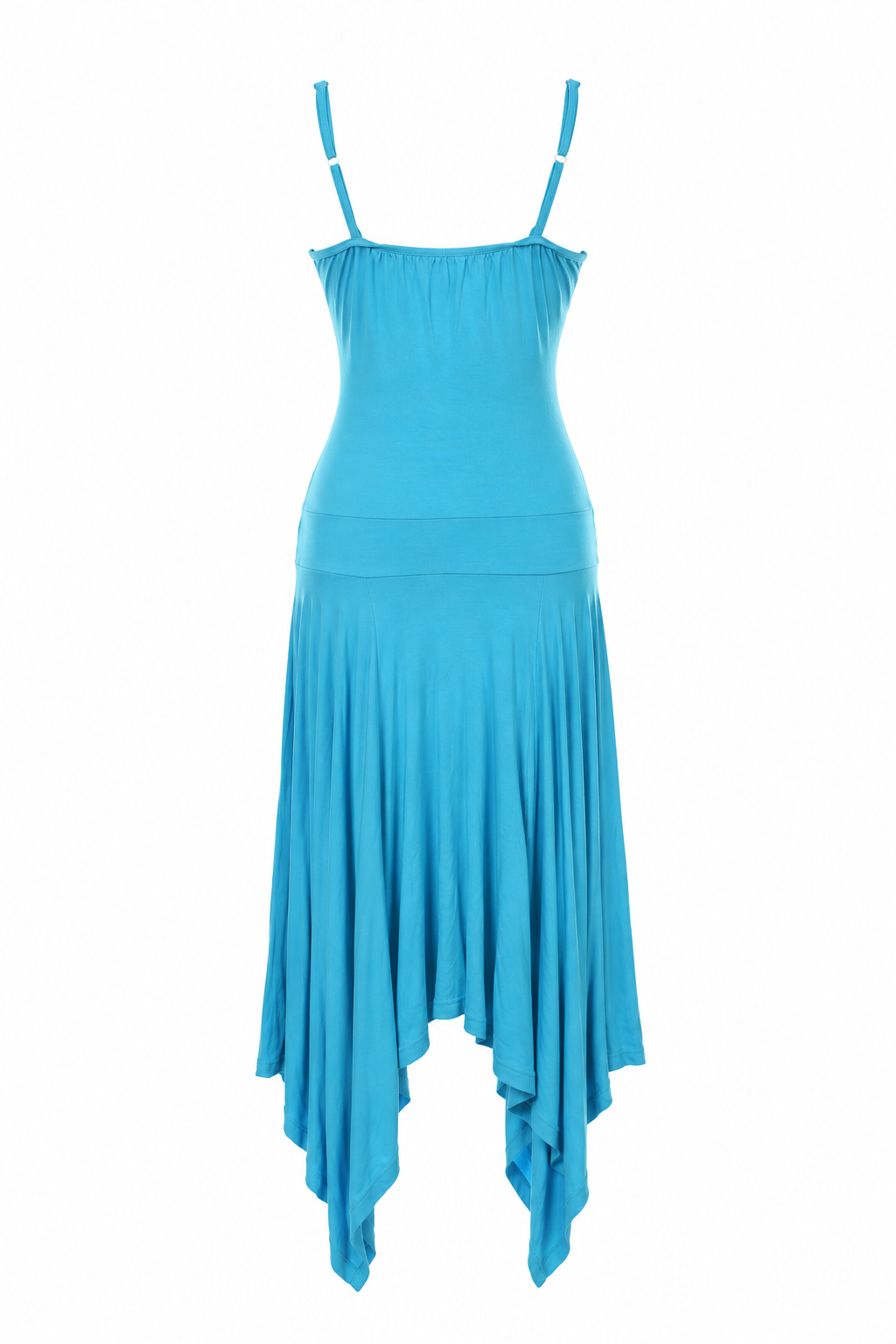 Teal dropwaist asymmetrical dress