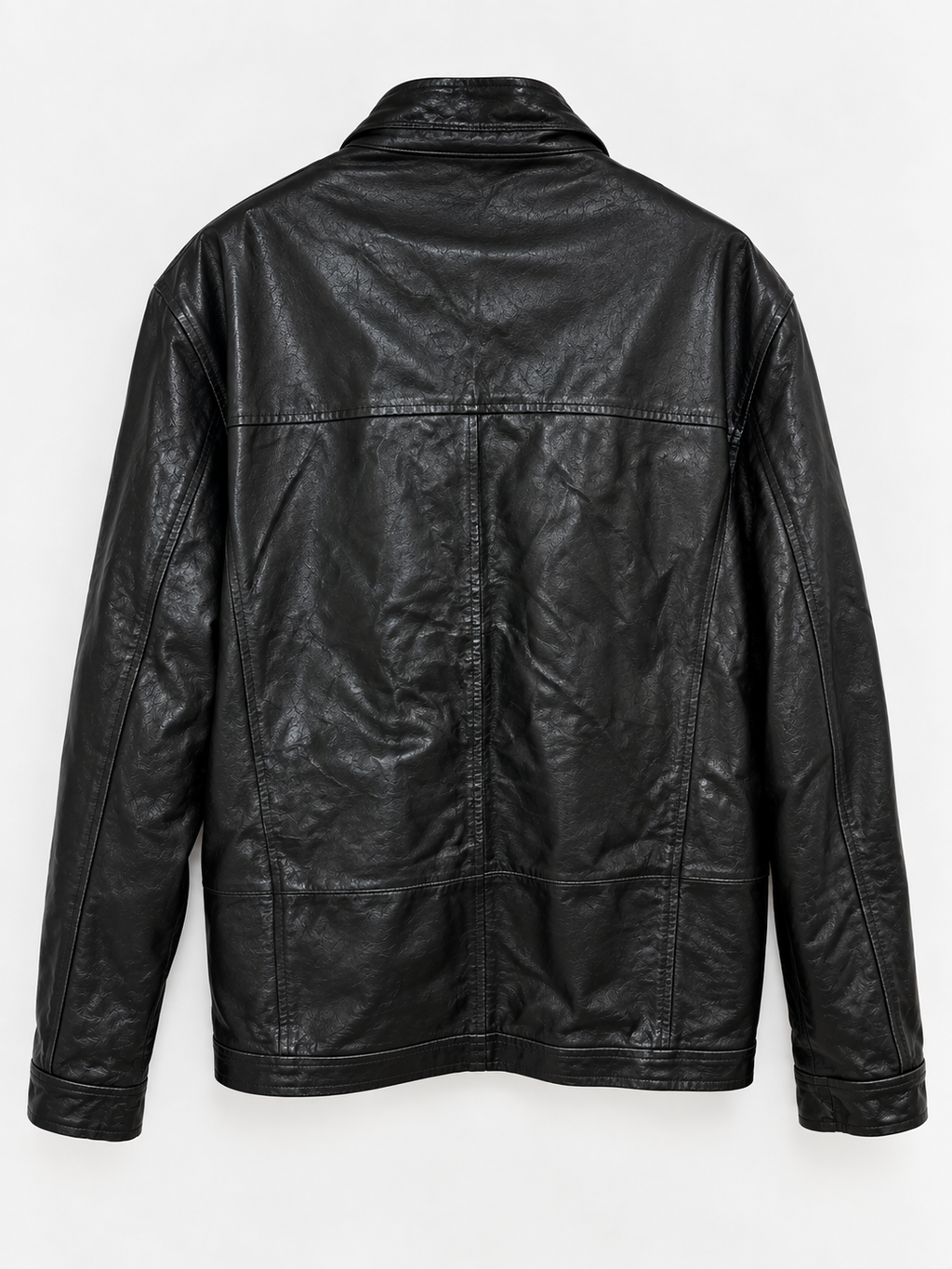 Zip up leather jacket