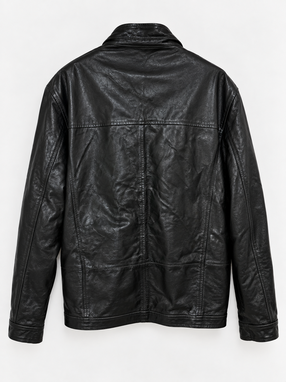Zip up leather jacket